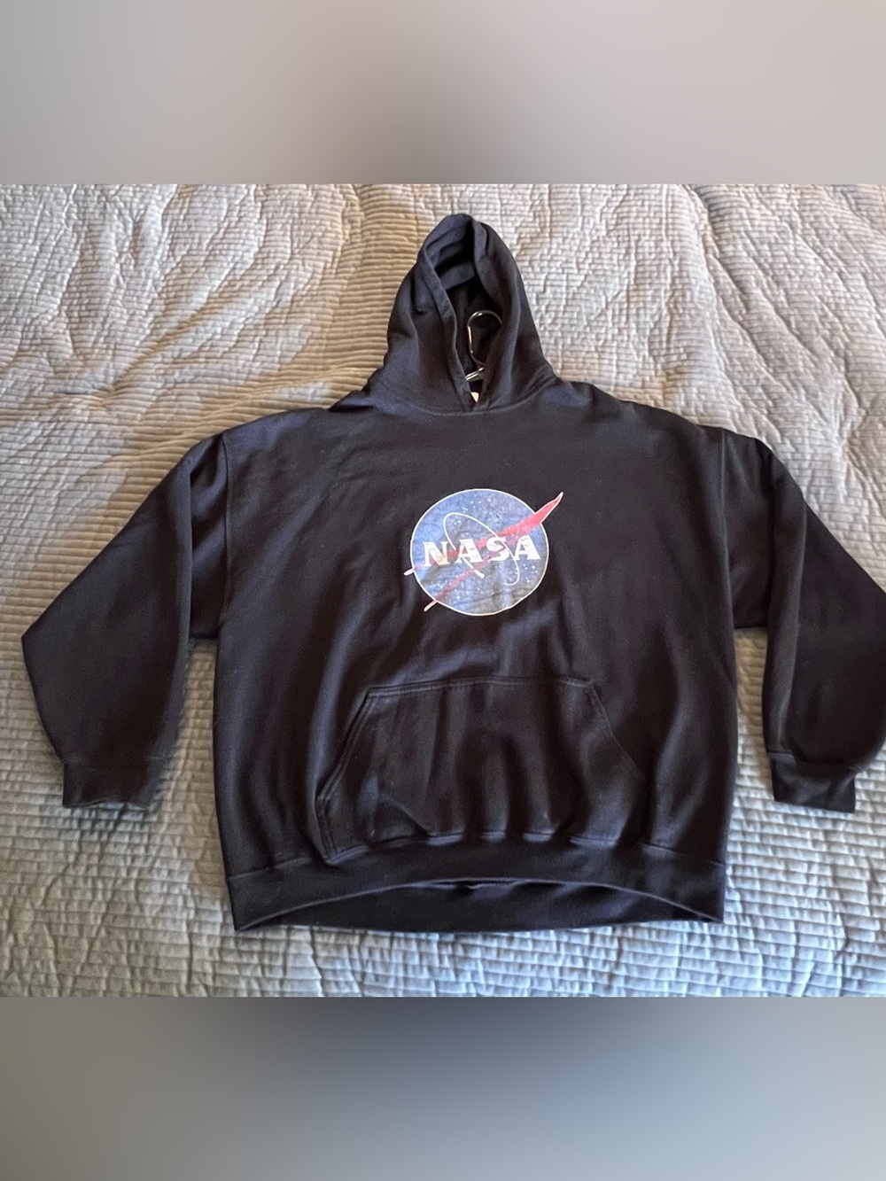 Gildan Black NASA Logo Crewneck Hoodie